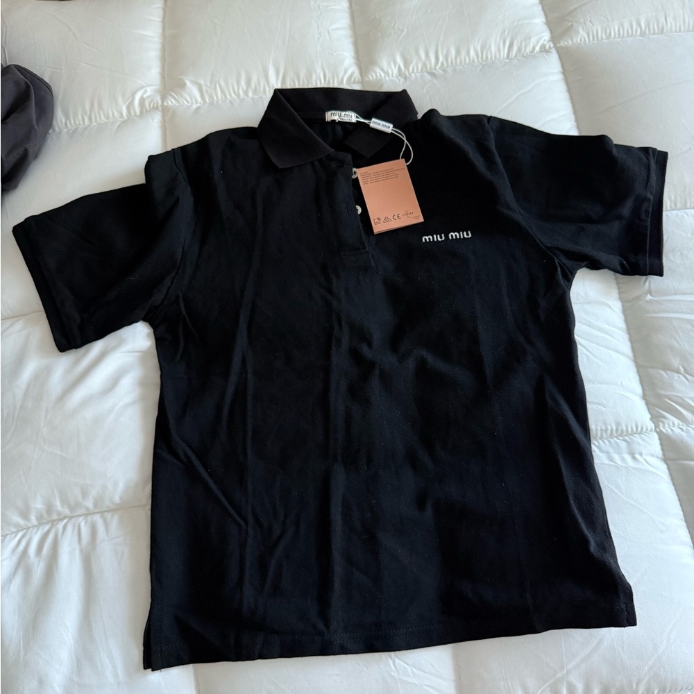M.M Fashion Women Black Polo Shirt